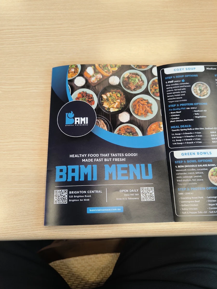 Menu, Bami Brighton