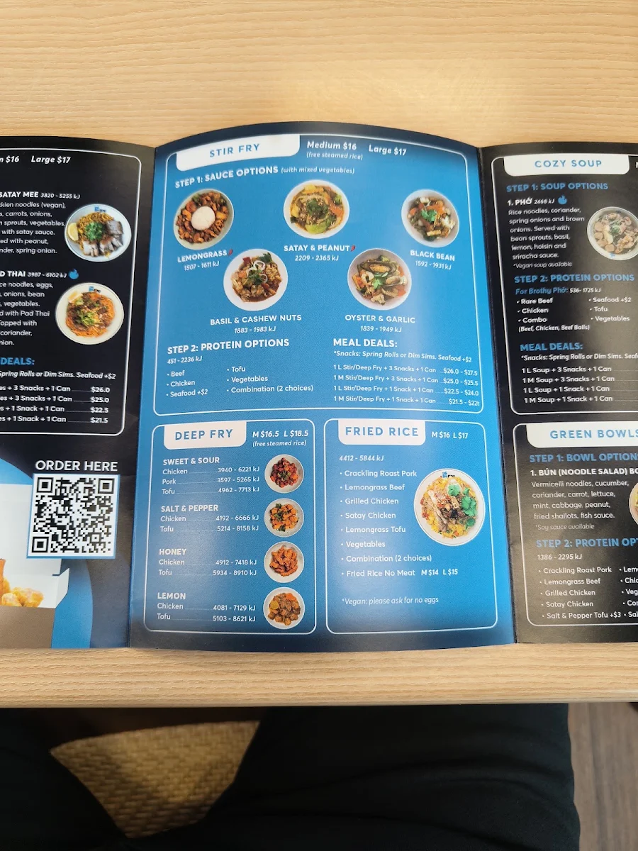 Menu, Bami Brighton