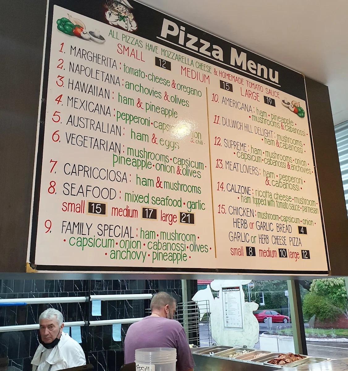 Menu, Scarfo Family Pizza Restaurant