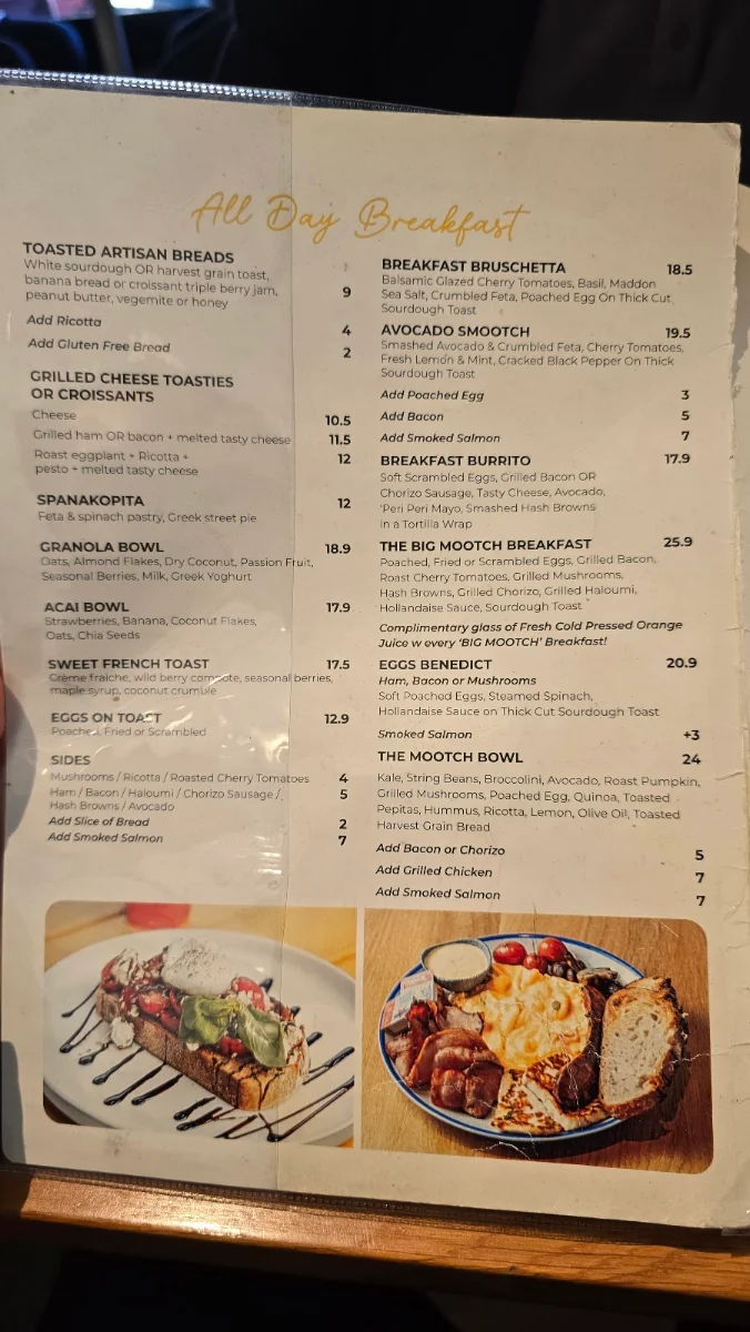 Menu, Mootch & Me