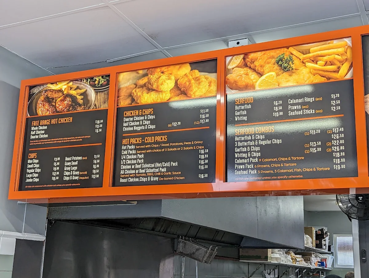 Menu, Erindale Chicken & Seafood