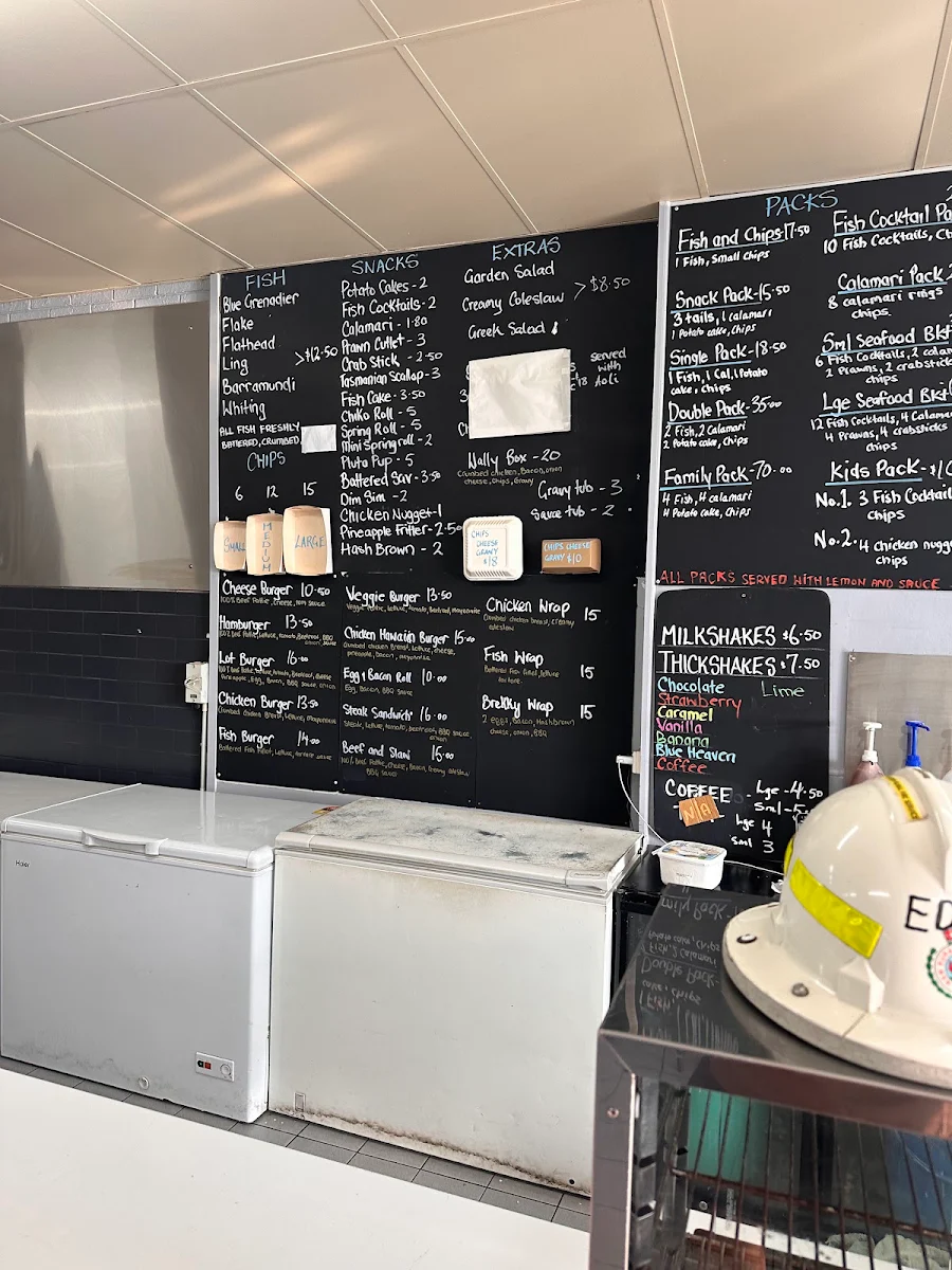 Menu, Eden Fish & Chips