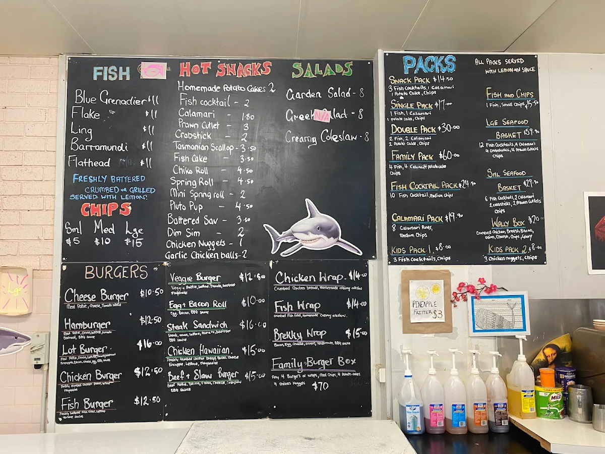 Menu, Eden Fish & Chips