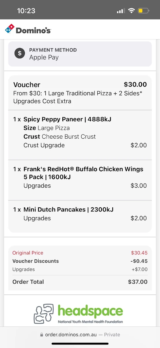 Menu, Domino's Pizza Renmark