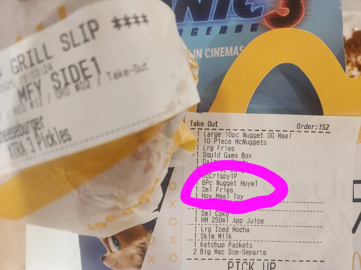 Menu, McDonald's Croydon