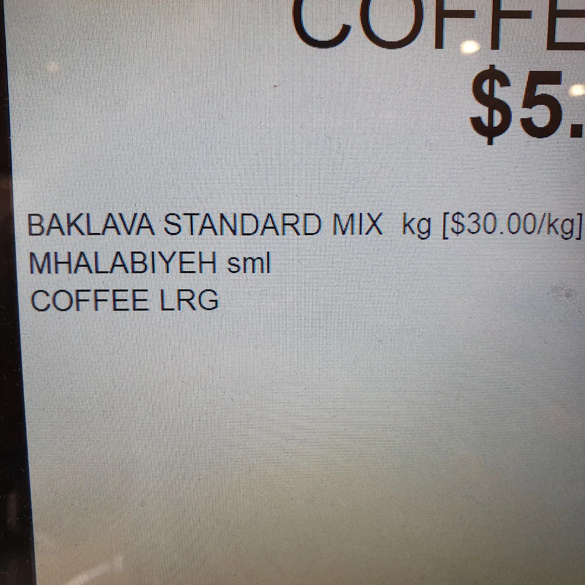 Menu, Sooo Sweet