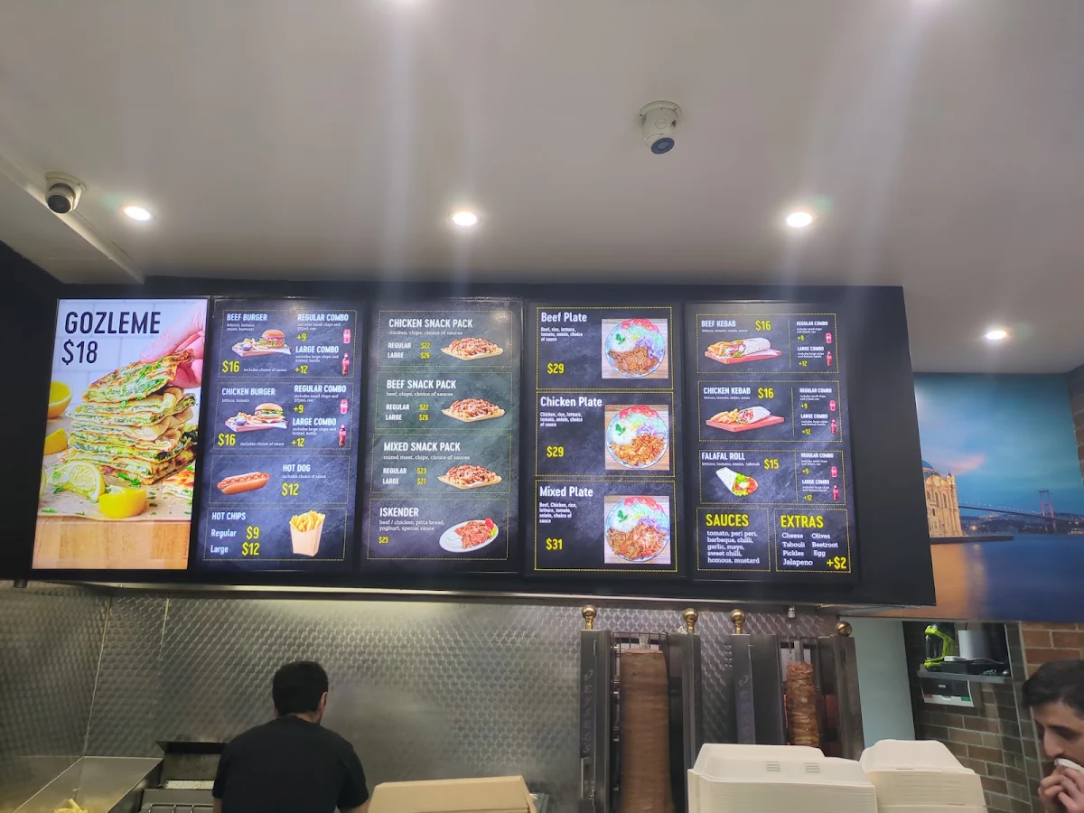 Menu, Sydney City Kebabs