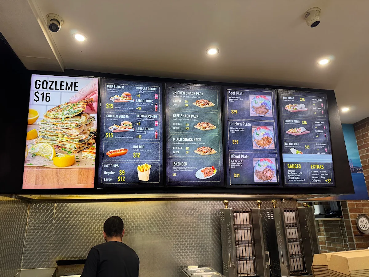 Menu, Sydney City Kebabs