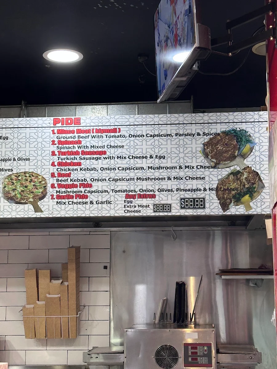 Menu, Sydney City Kebabs