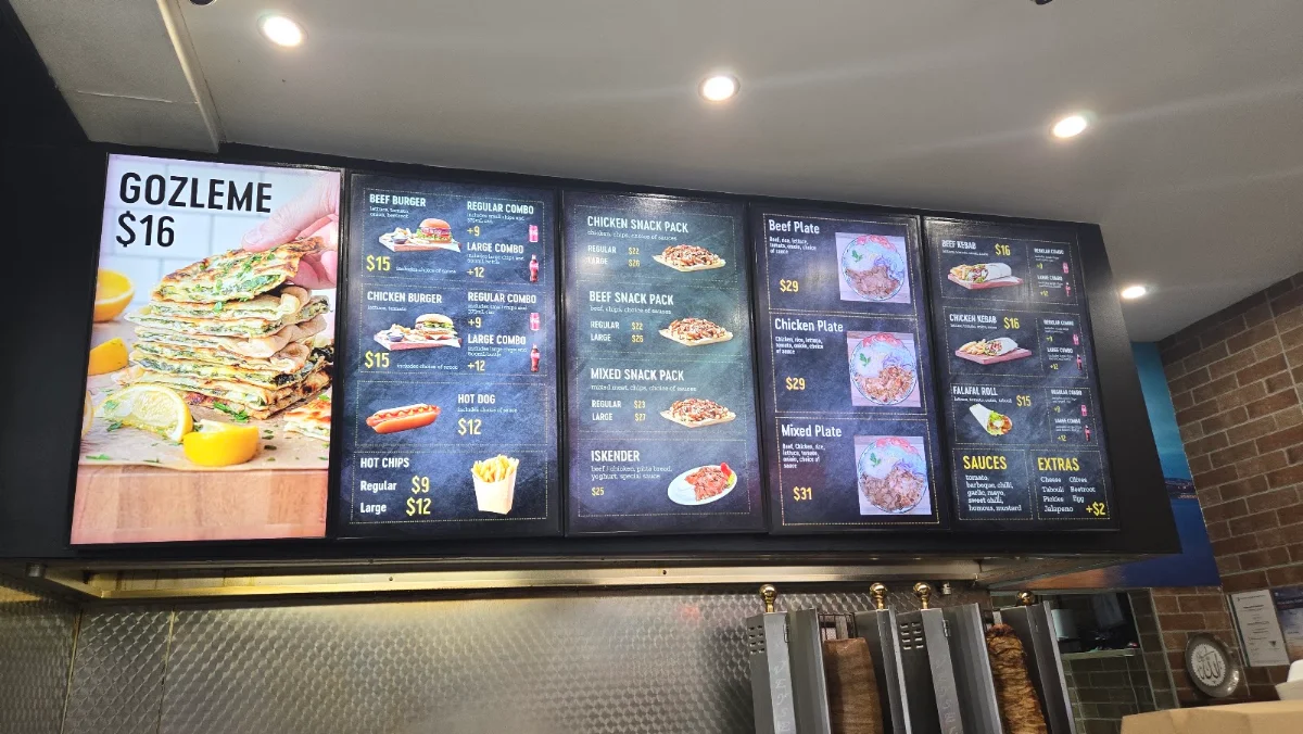 Menu, Sydney City Kebabs