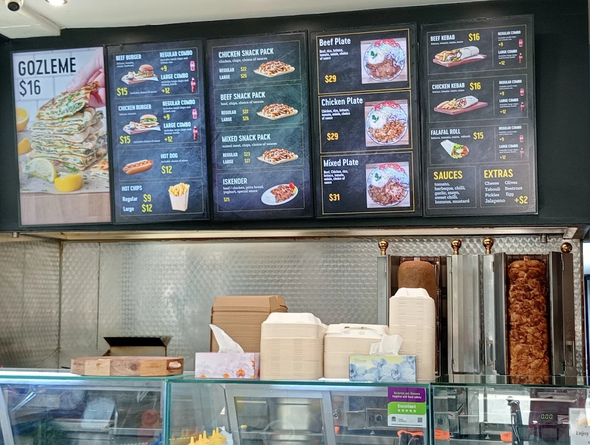 Menu, Sydney City Kebabs