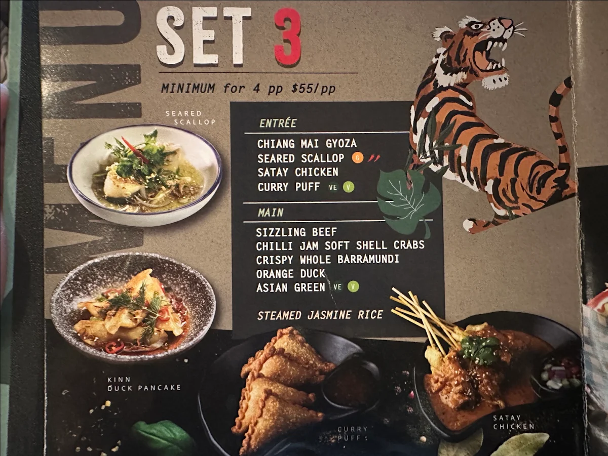 Menu, Kinn Thai Werribee