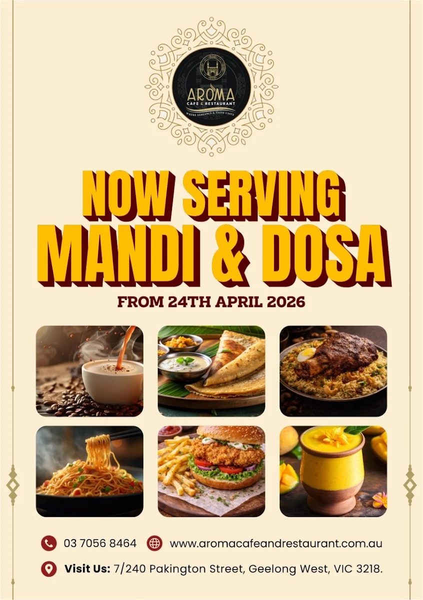 Menu, Aroma Cafe & Restaurant