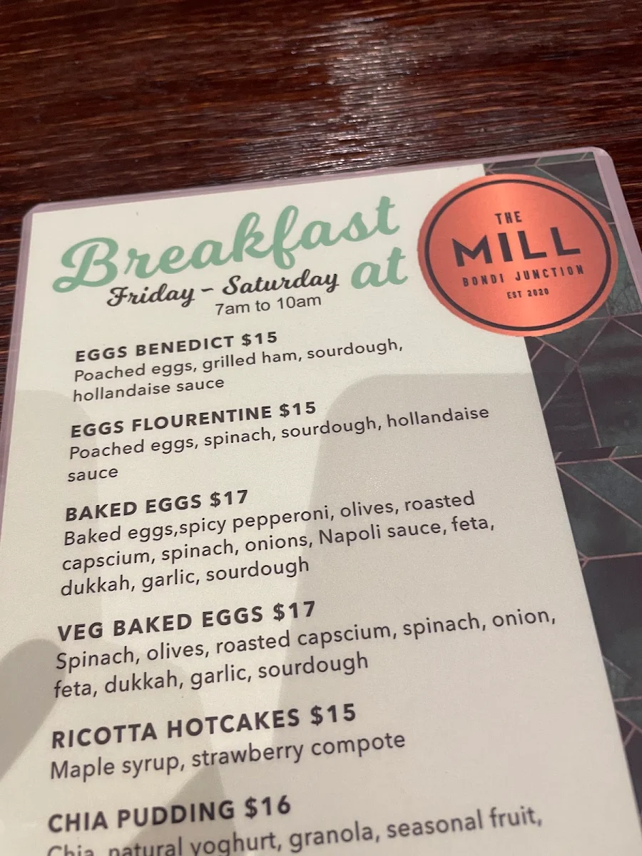 Menu, The Mill