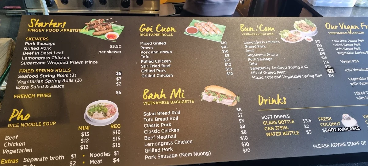 Menu, Saigon Summer Glebe
