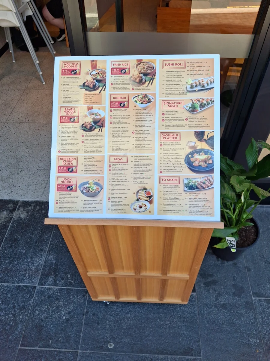 Menu, UMAYA Wollongong