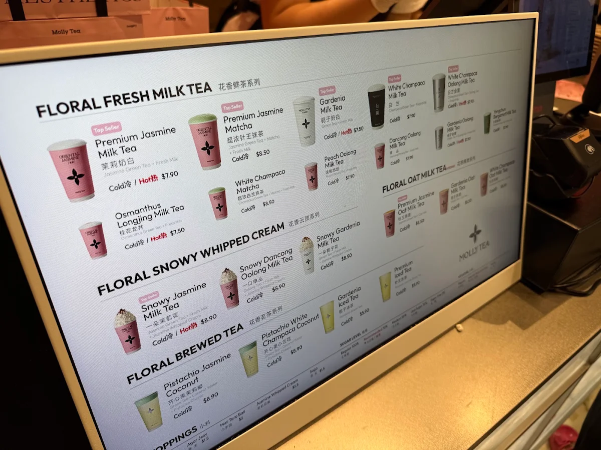 Menu, Molly Tea (Burwood)