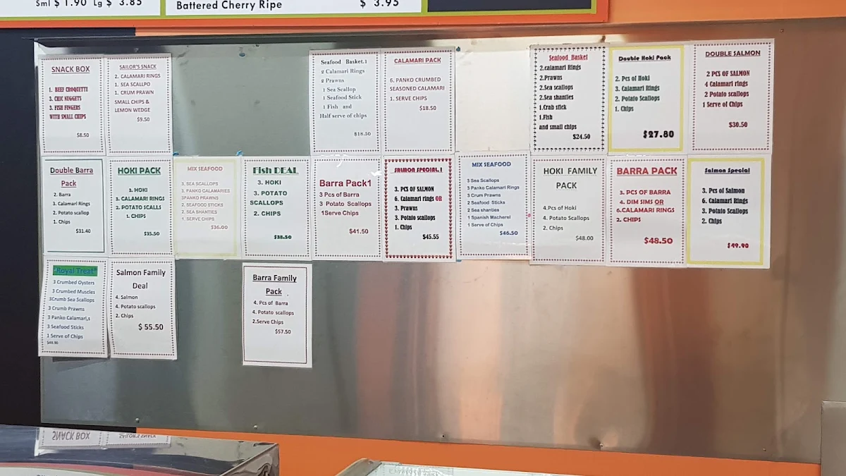 Menu, Frydays Fish Inn with Kebabs