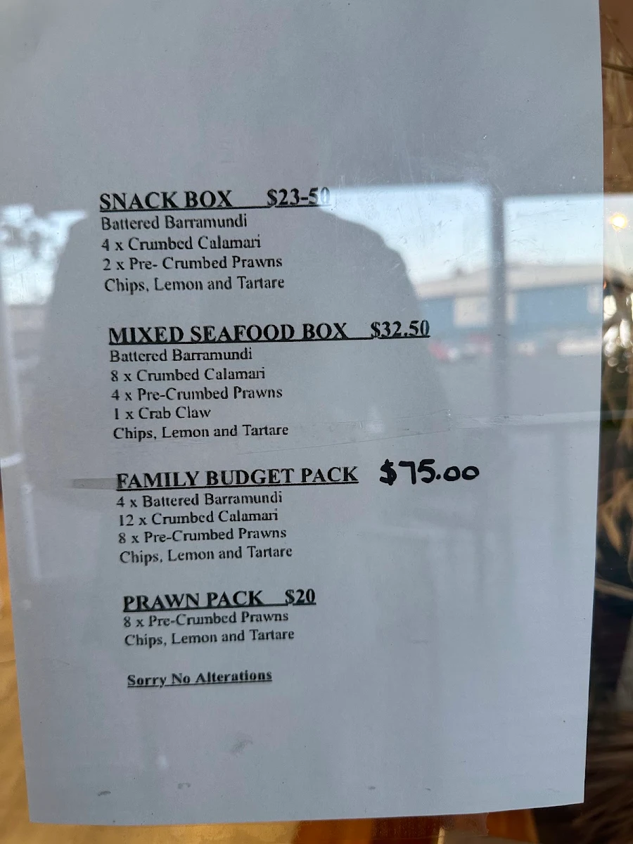 Menu, Bay Harbour Cafe