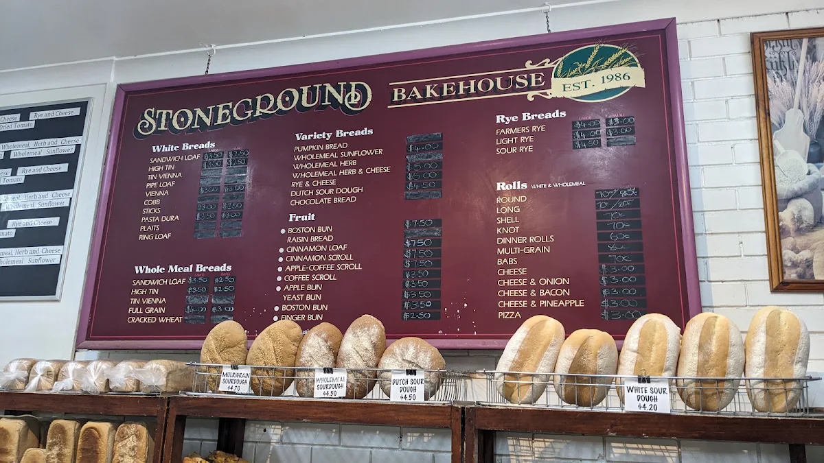 Menu, Stoneground Bakehouse