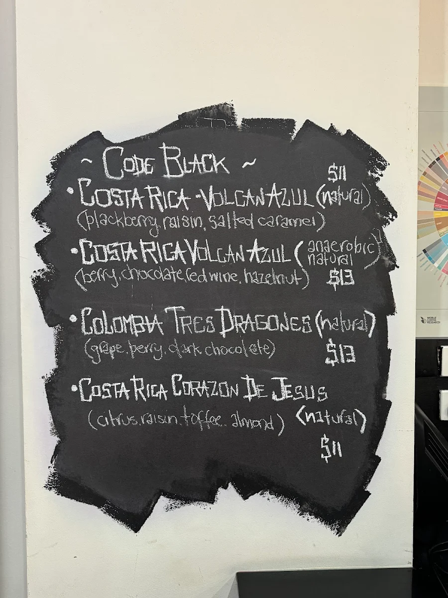 Menu, The Chamber Room Espresso & Brew Bar