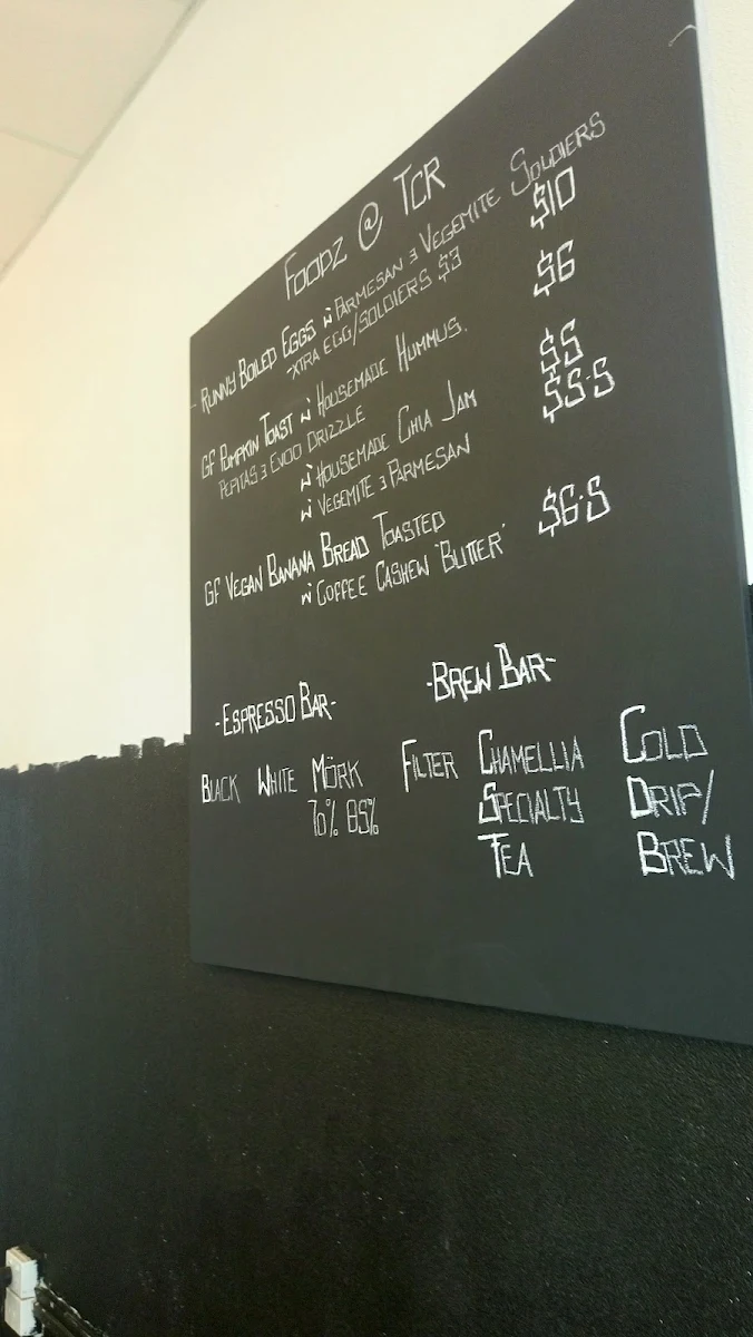 Menu, The Chamber Room Espresso & Brew Bar