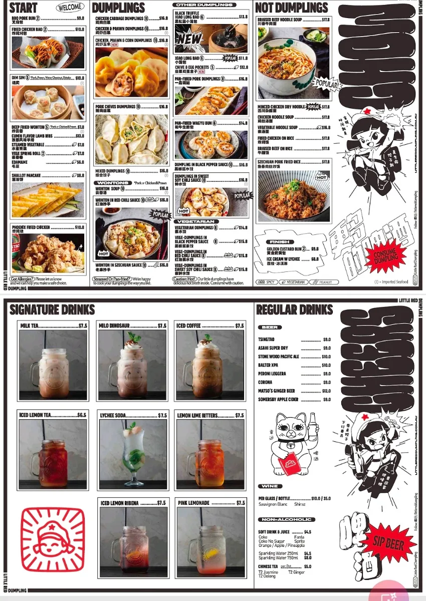 Menu, Little Red Dumpling Dakabin