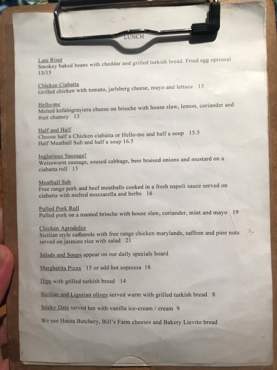Menu, Hell's Kitchen