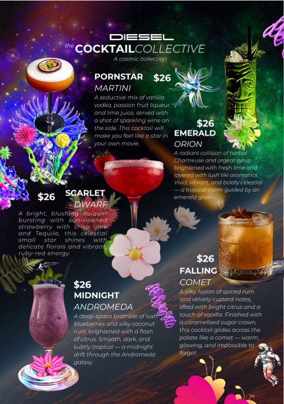 Menu, Diesel Bar & Eatery