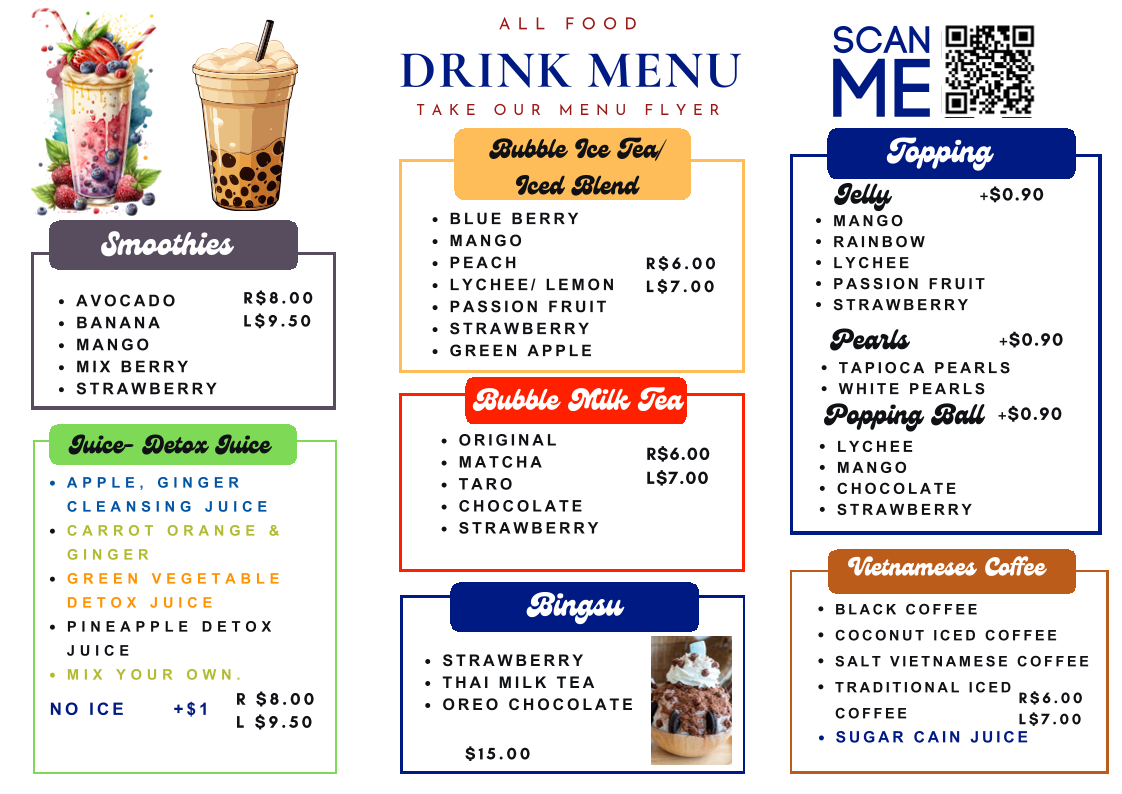 Menu, Viet Au Kitchen