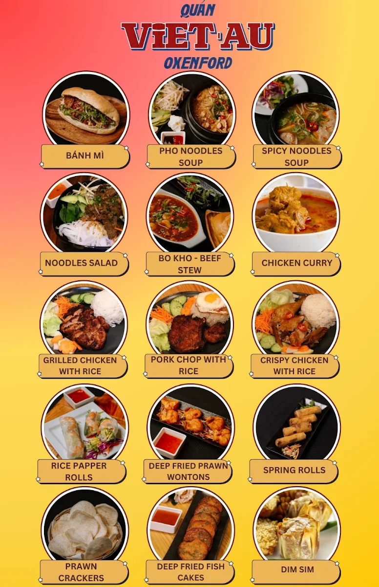 Menu, Viet Au Kitchen