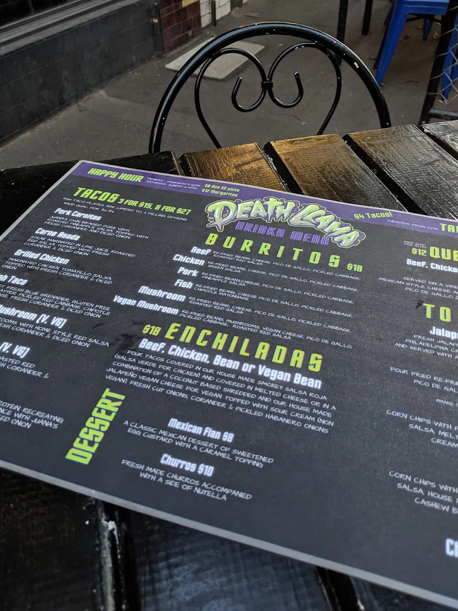 Menu, Juana Taco Windsor