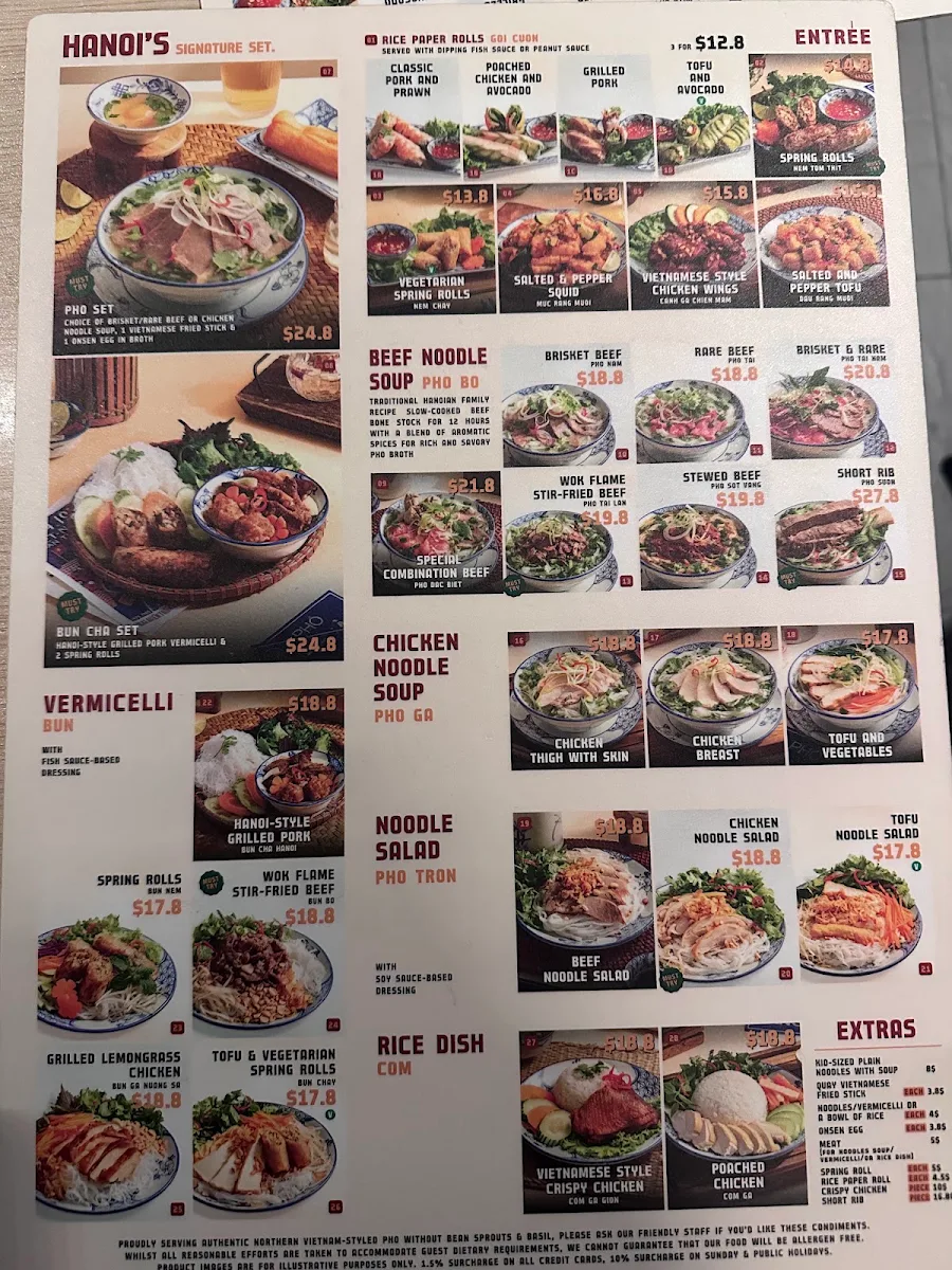 Menu, An An Vietnamese Eatery