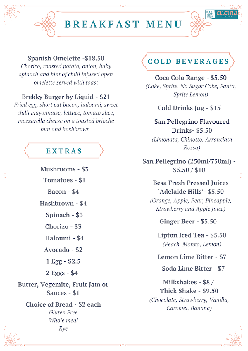 Menu, Cucina by Liquid