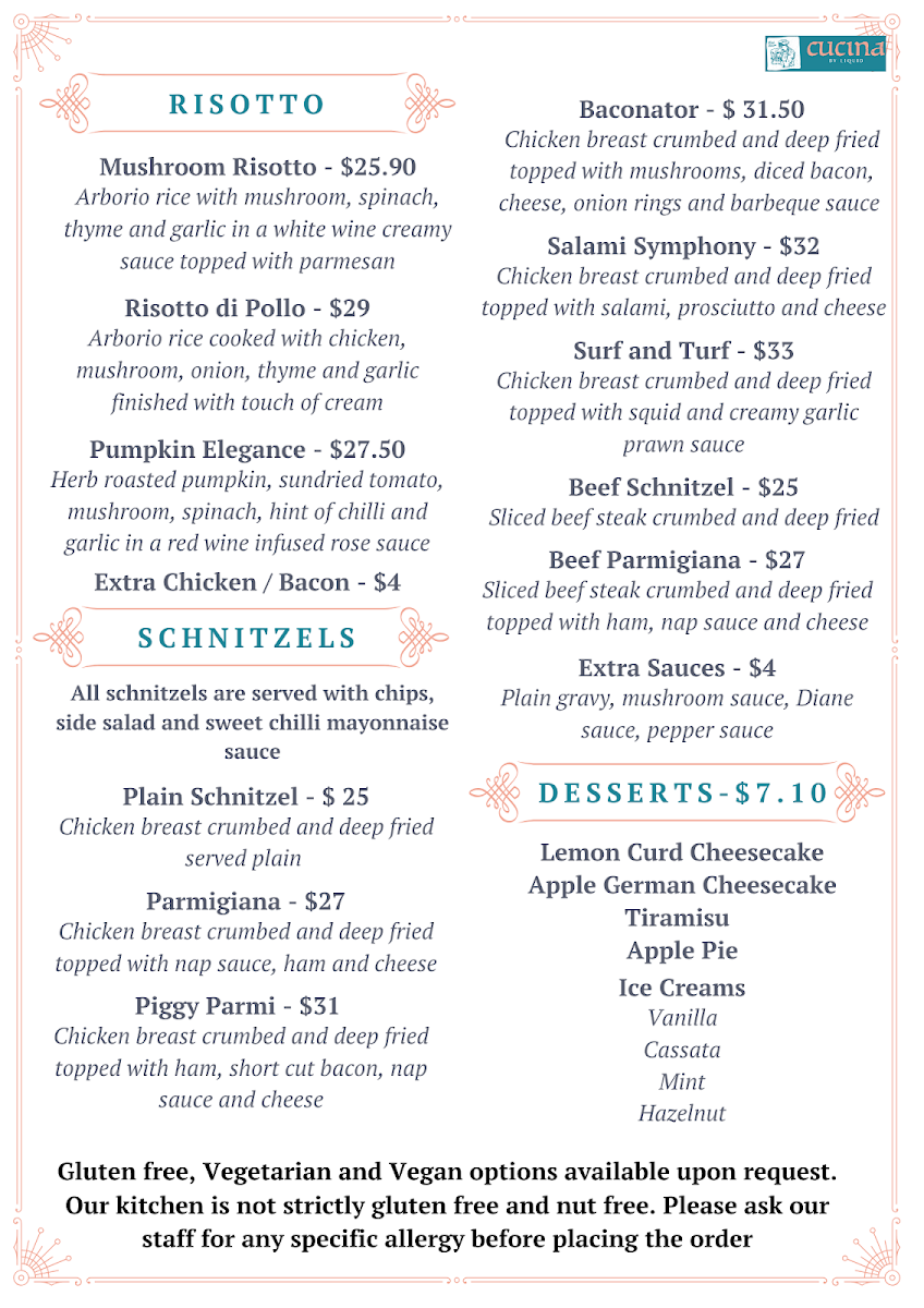 Menu, Cucina by Liquid