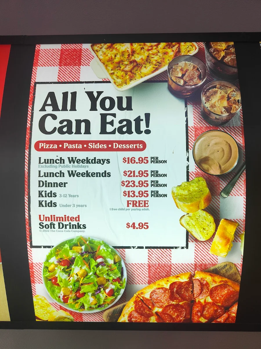 Menu, Pizza Hut Toowoomba Dine In