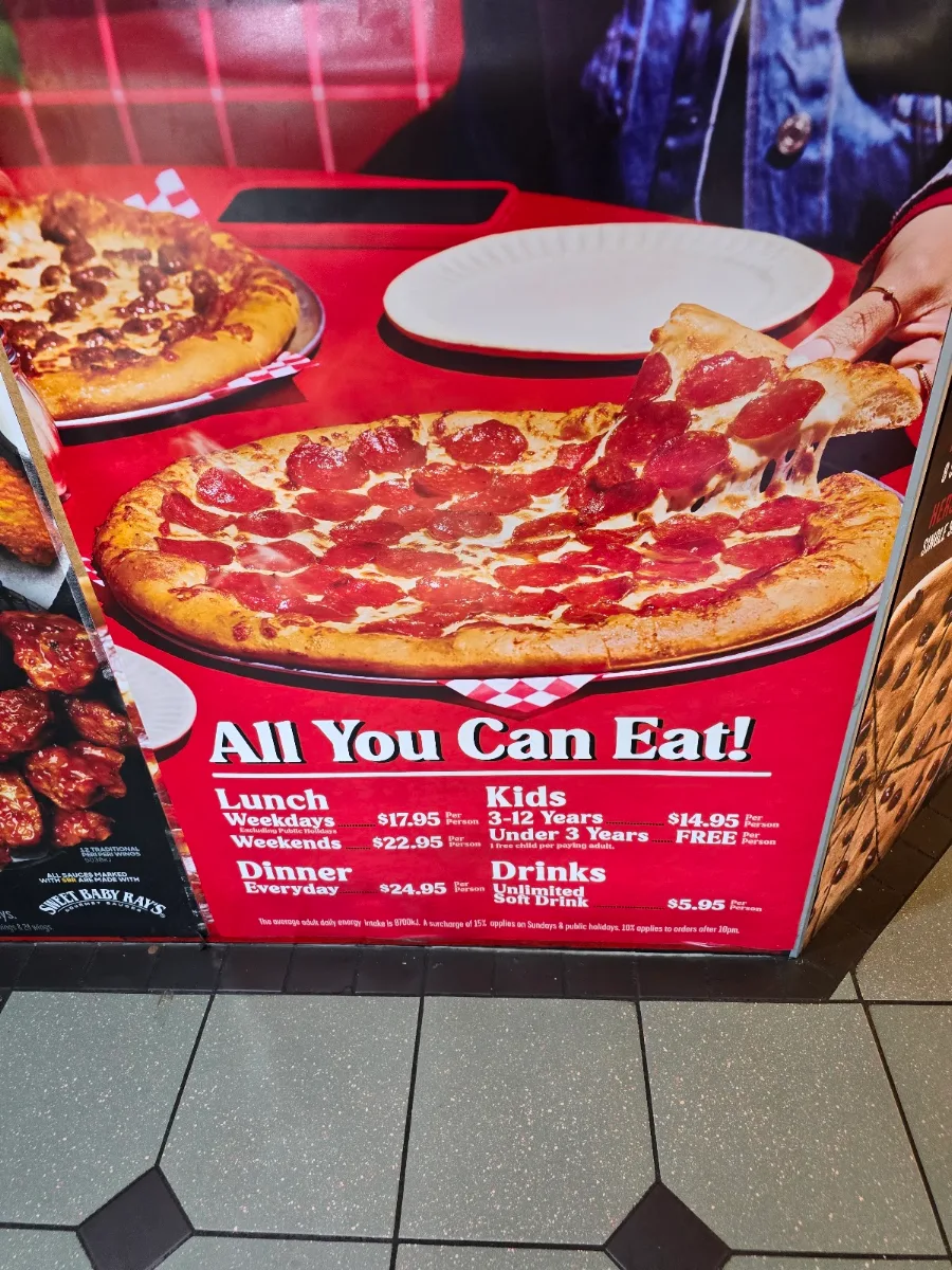 Menu, Pizza Hut Toowoomba Dine In