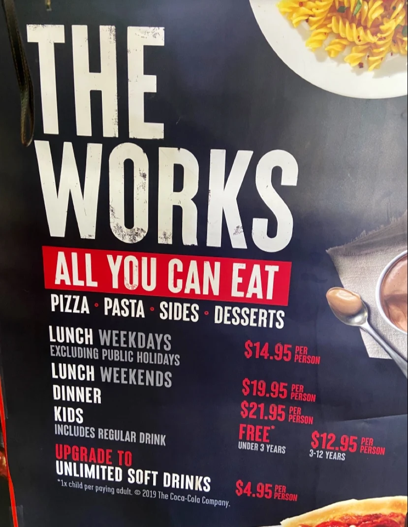 Menu, Pizza Hut Toowoomba Dine In