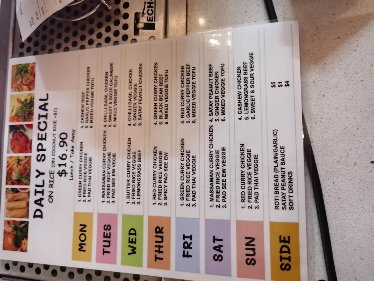 Menu, SMILE THAI CAULFIELD