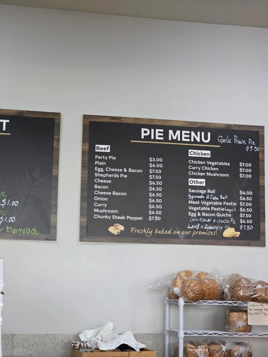 Menu, The Bakehouse Street cafe