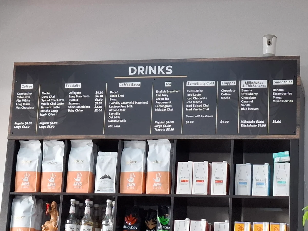 Menu, The Bakehouse Street cafe