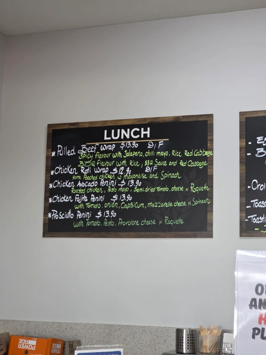 Menu, The Bakehouse Street cafe
