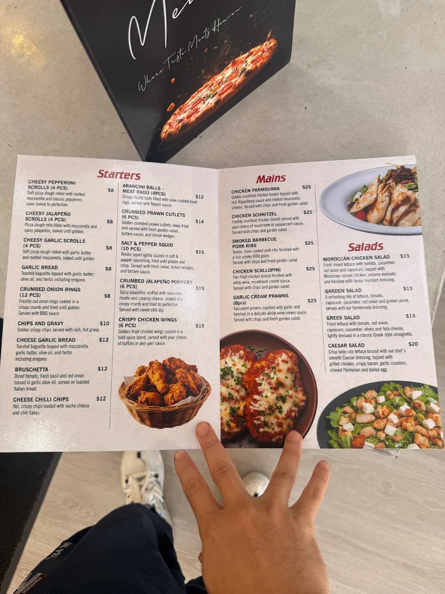 Menu, 7 Heavens Pizza, Pasta, Cakes