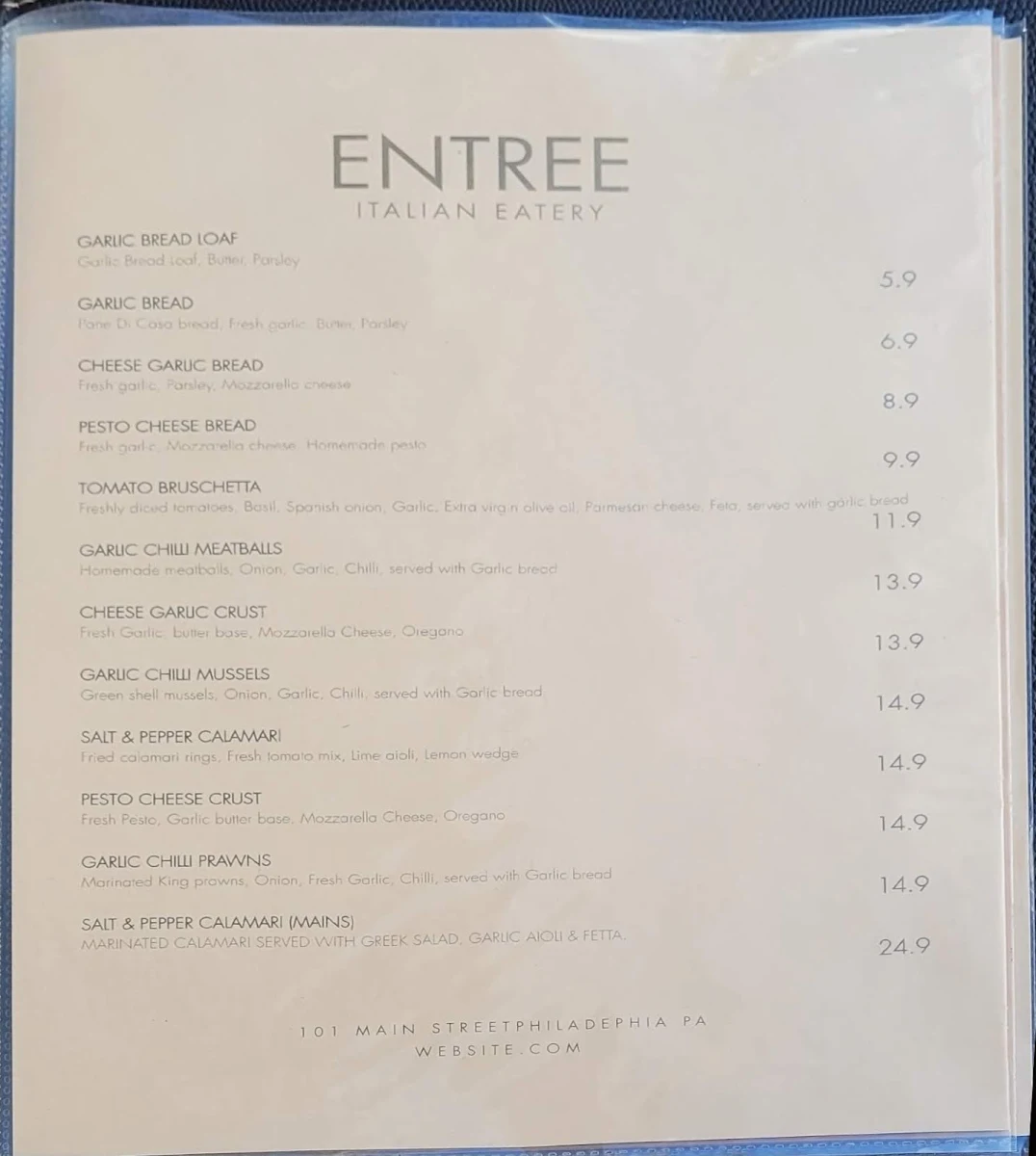 Menu, Pizza Peddlers & BAR
