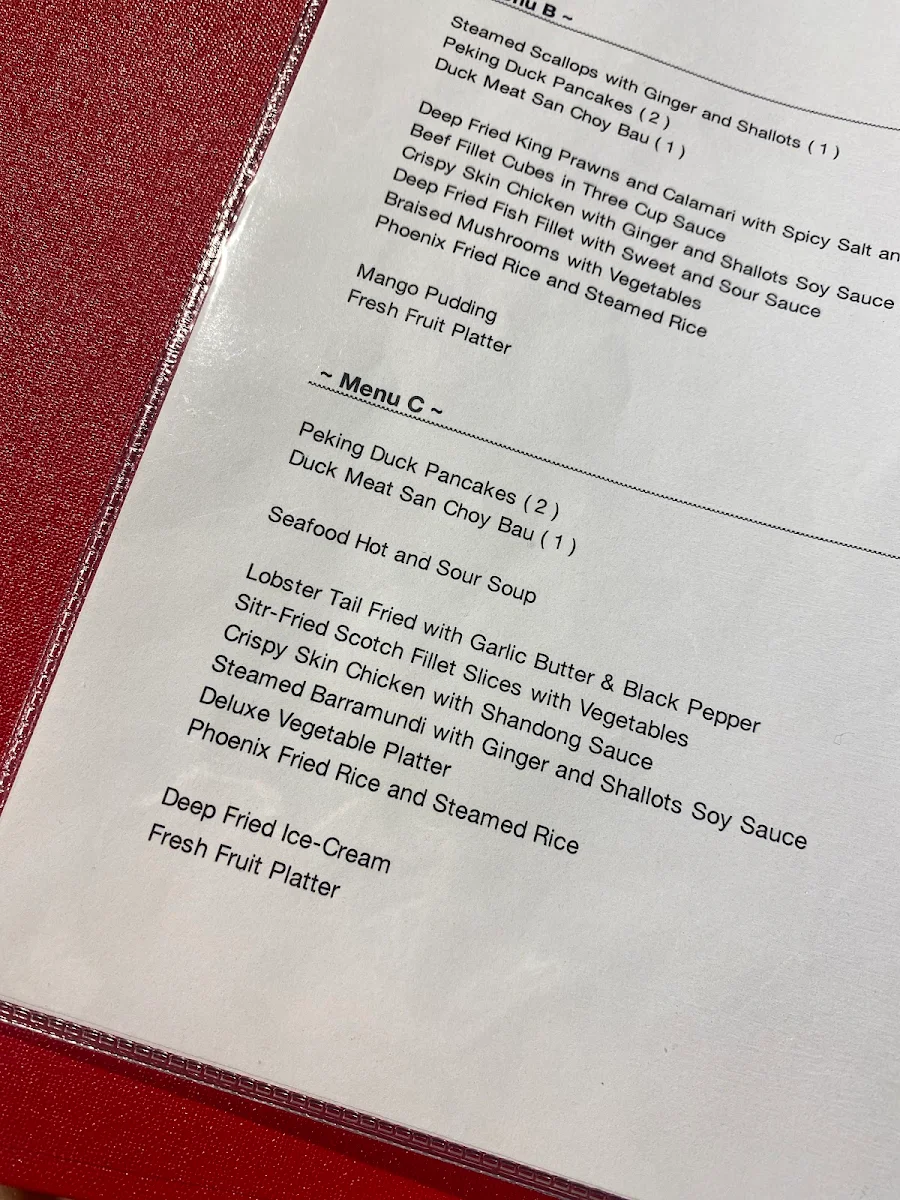 Menu, East Phoenix