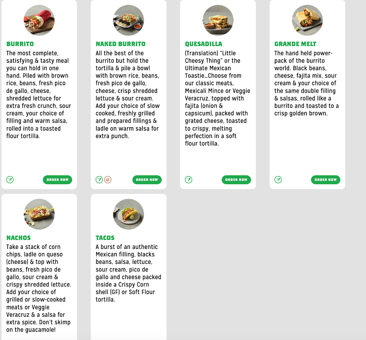 Menu, Mad Mex Castle Towers