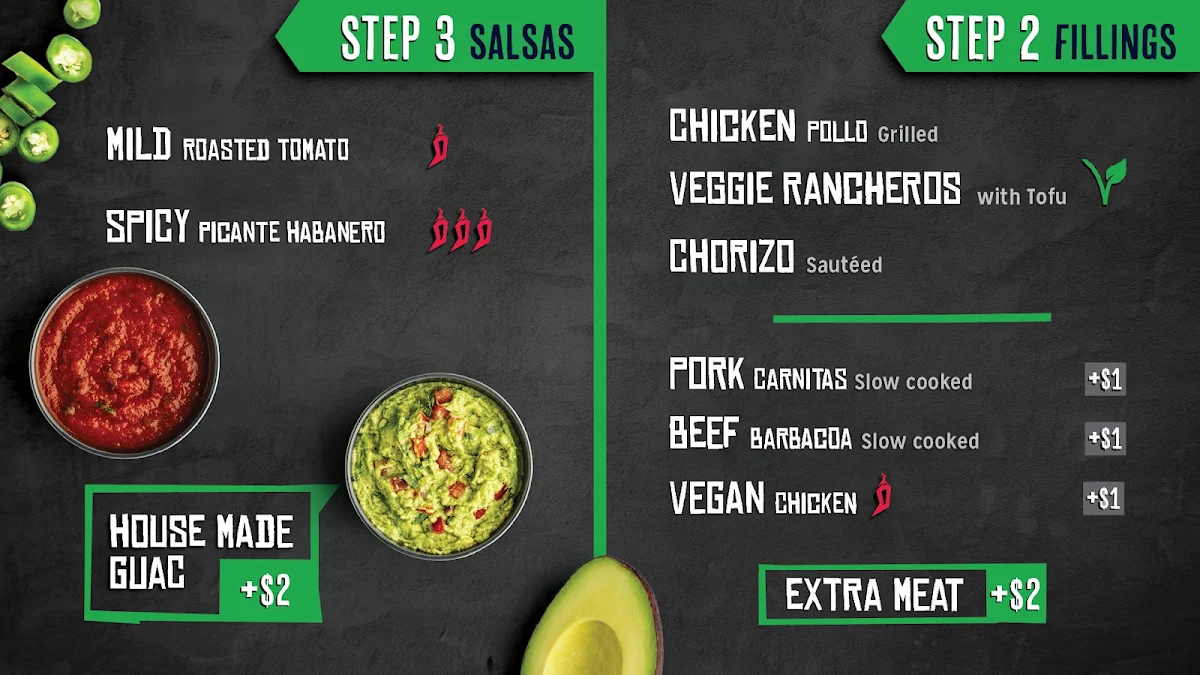 Menu, Mad Mex Castle Towers
