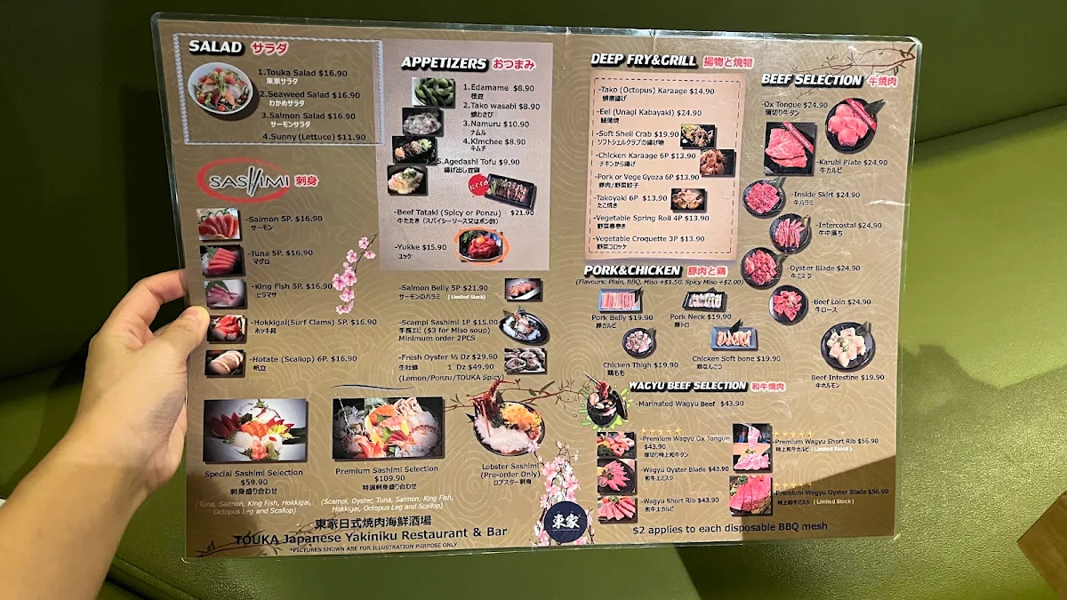 Menu, Touka Parramatta