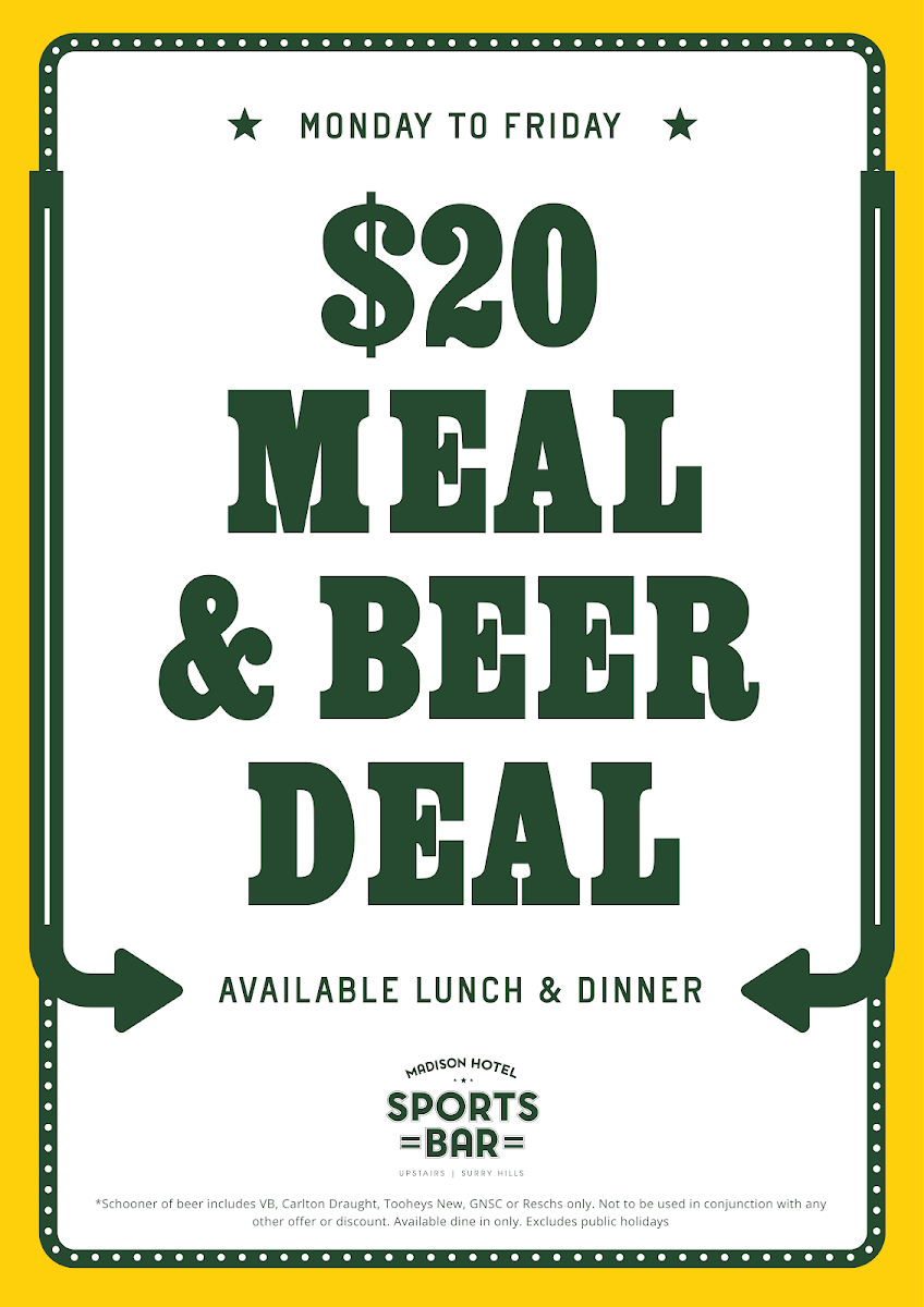 Menu, Madison Hotel