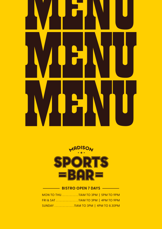 Menu, Madison Hotel